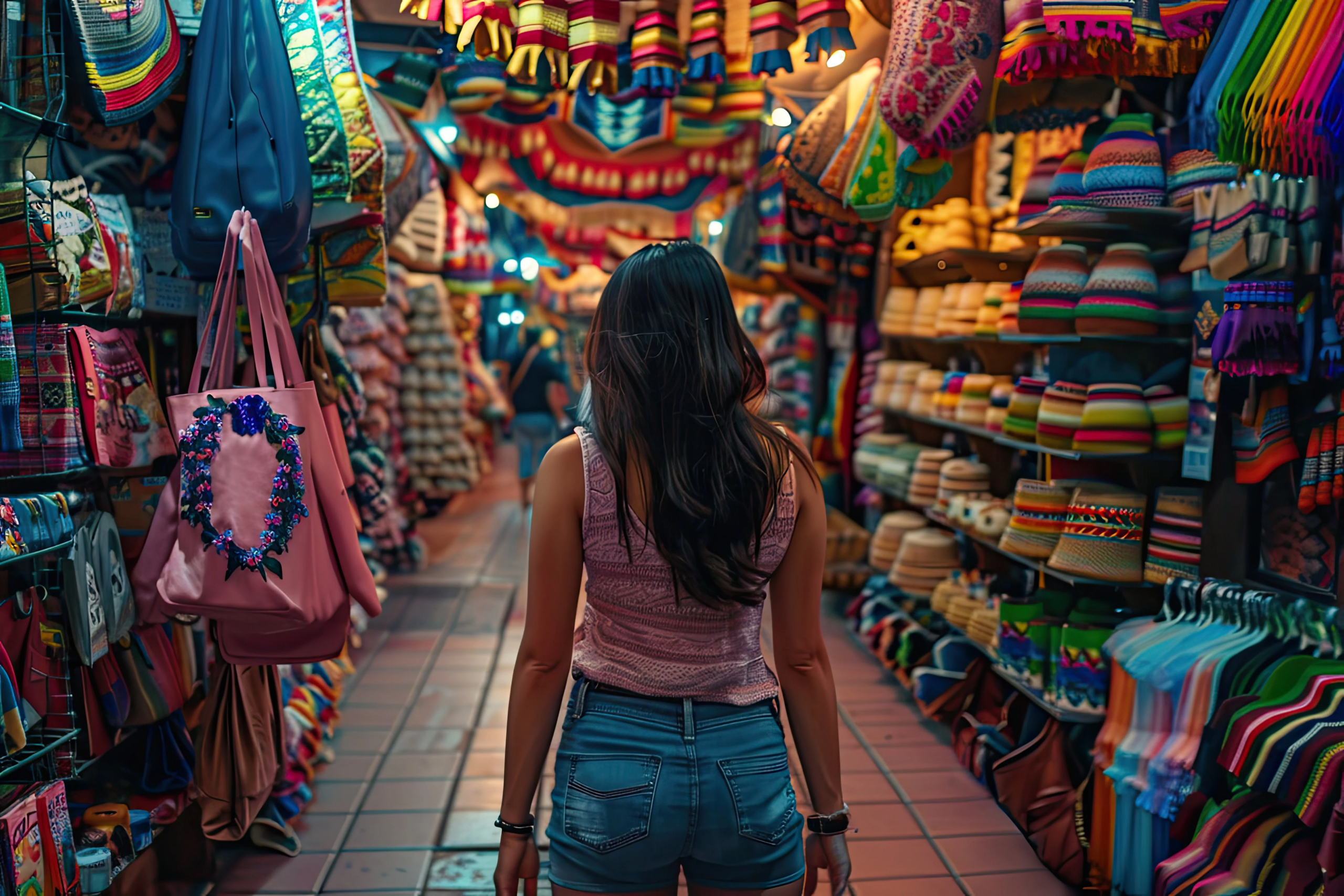 young woman exploring colorful market street mexico capturing local travel essence scaled - Otavalo Market Ecuador: A Cultural Masterpiece in the Heart of Imbabura